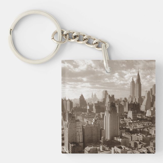 Sepia New York City Keychain (Front)