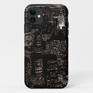 Sepia New York City Night Skyline iPhone 11 Case