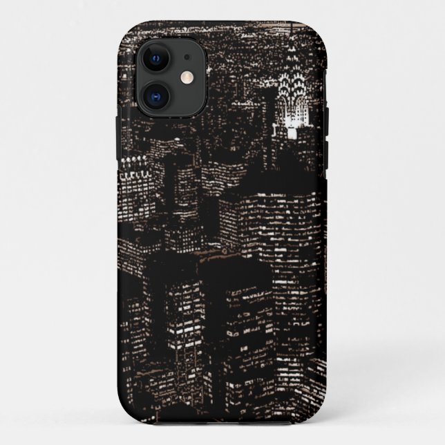 Sepia New York City Night Skyline Case-Mate iPhone Case (Back)