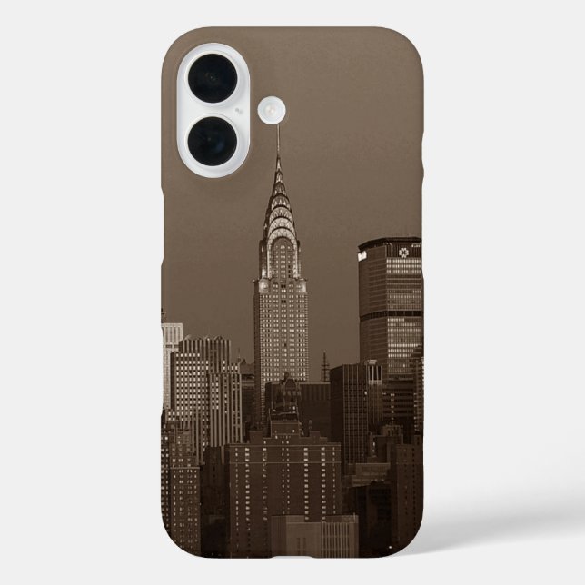 Sepia New York City Skyline Case-Mate iPhone Case (Back)