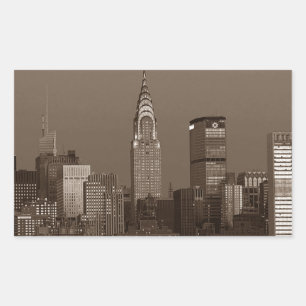 Sepia New York City Skyline Sticker