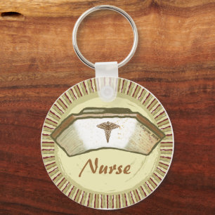 Sepia Nurse Cap  Keychain