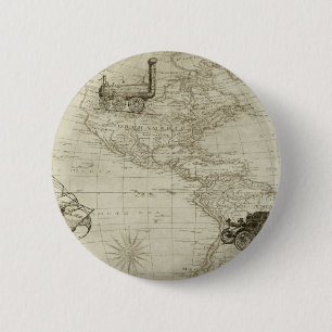 Sepia Old Antique Vintage United States Map 2 Inch Round Button