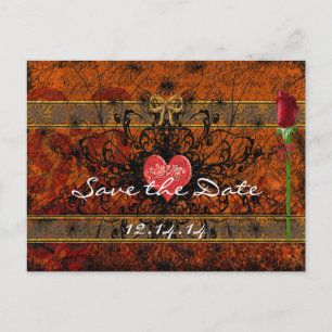 Sepia Old Time Roses Under the Calming Waves Announcement Postcard