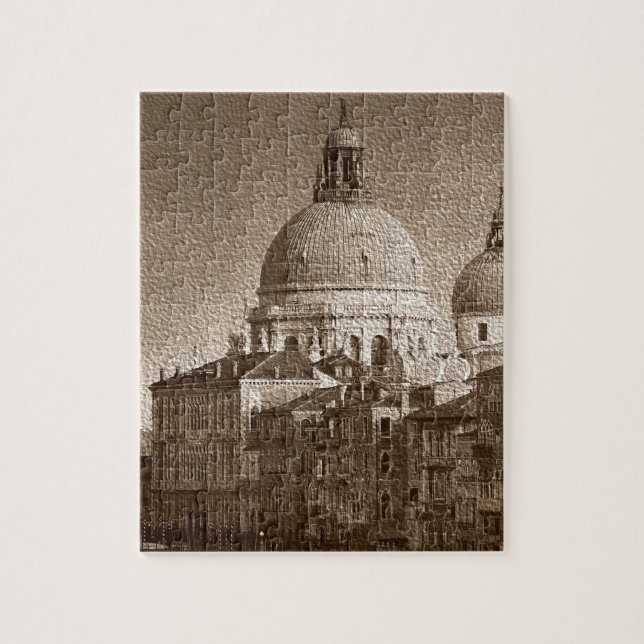 Sepia Paper Effect Venice Grand Canal Jigsaw Puzzle (Vertical)