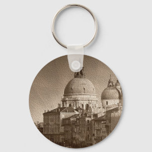 Sepia Paper Effect Venice Grand Canal Keychain