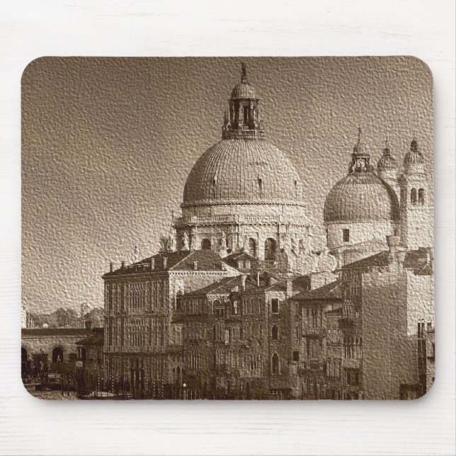 Sepia Paper Effect Venice Grand Canal Mouse Pad (Front)