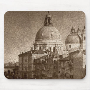 Sepia Paper Effect Venice Grand Canal Mouse Pad