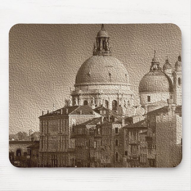 Sepia Paper Effect Venice Grand Canal Mouse Pad (Front)