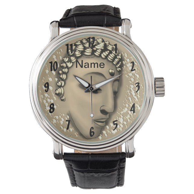 Sepia Peace Buddha watch (Front)