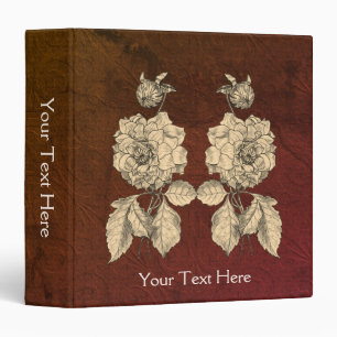 Sepia Peony Floral Art Personalized Binder