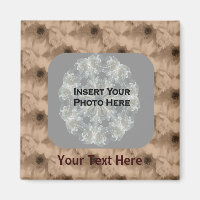 Sepia Peony Flowers Magnet photo