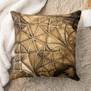Sepia Portuguese Ceiling Throw Pillow