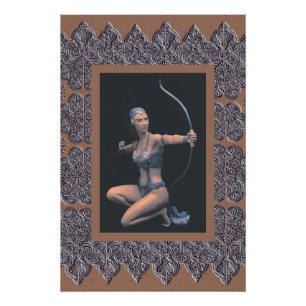 Sepia Poster with Artemis Sculpture