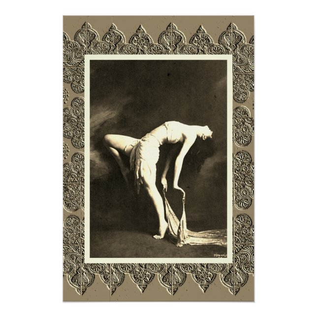  Sepia Poster with Vintage Dancer (Front)