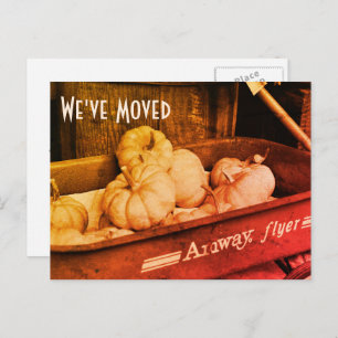 Sepia Pumpkins New Address Postcard