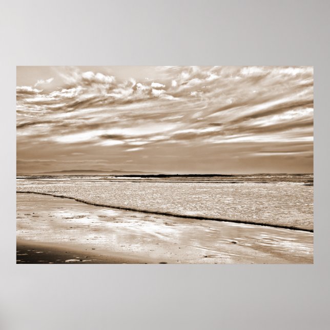 sepia reflections and calm waves poster (Front)