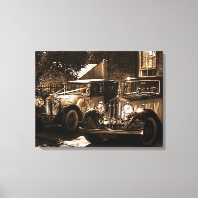 Sepia Rolls Royce Canvas Print (Front)