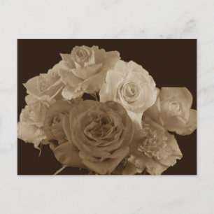 Sepia Rose Bouquet Postcard