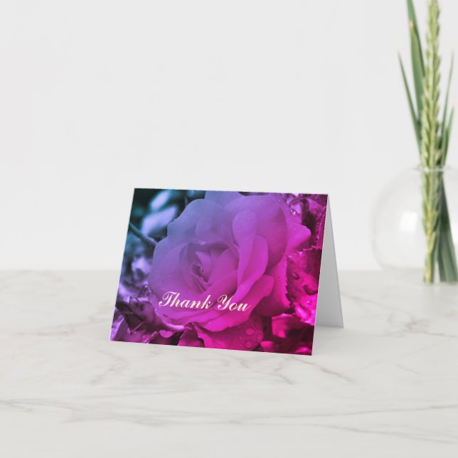 Sepia Rose Colour Tint Thank You Card (Front)