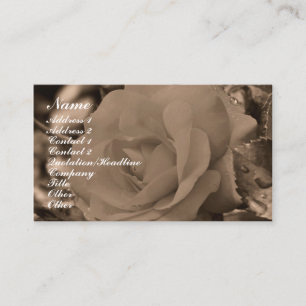 Sepia Rose Flower Photography Business Card
