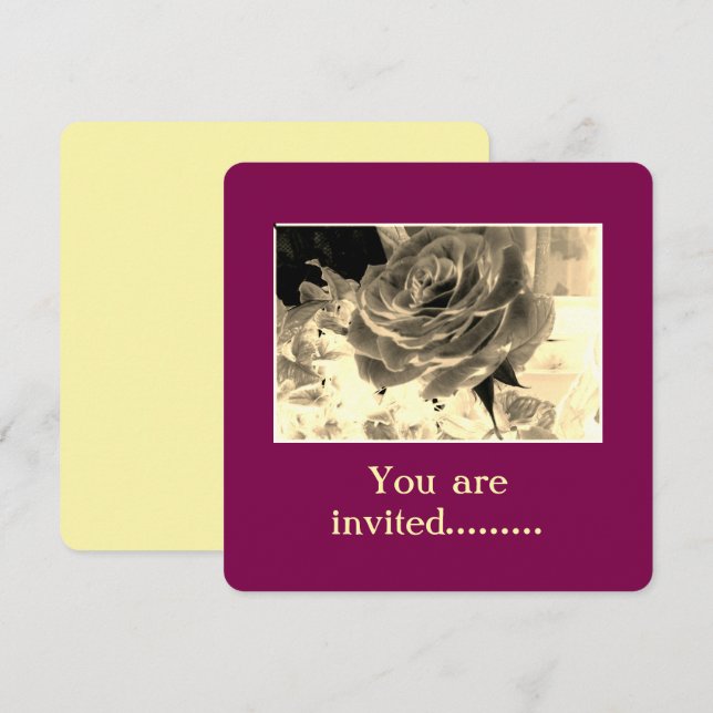 Sepia Rose Invitation (Front/Back)