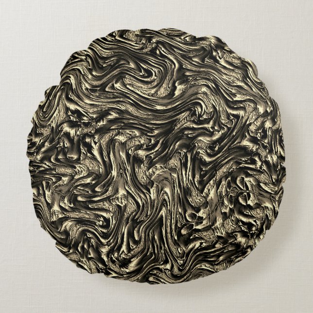 Sepia rough texture with notch relief round pillow (Front)