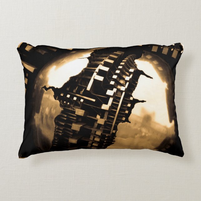 Sepia Steampunk Accent Pillow (Front)