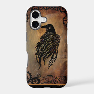 Sepia Stone Tribal Clockwork Gears Black Raven