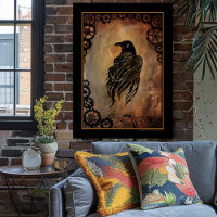 Sepia Stone Tribal Clockwork Gears Black Raven