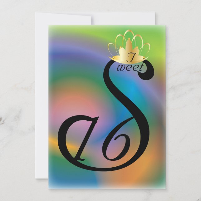 Sepia Swan Sweet Sixteen Coronation-Customize Invitation (Front)