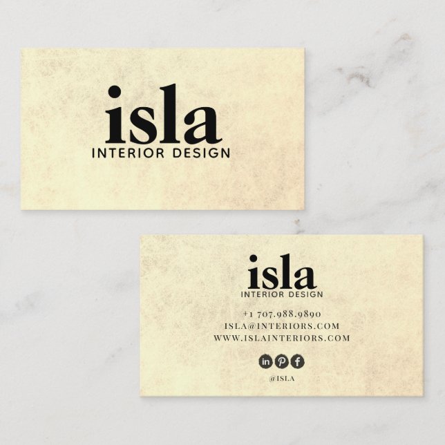 Sepia Texture Interior Designer Business Card (Front/Back)