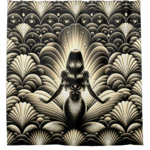 “Sepia-Tinted Mermaid Elegance - Vintage Fantasy"