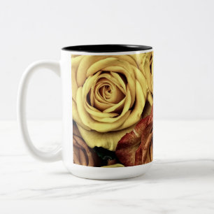 Sepia Tinted Roses Two-Tone Coffee Mug