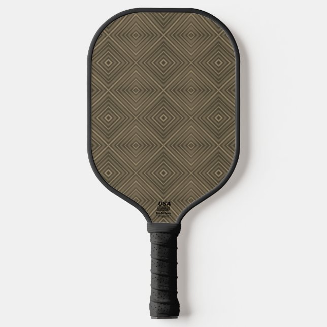 Sepia Tone Hypnotic Diamond Modern Pop Art  Pickleball Paddle (Front)