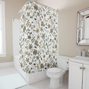 Sepia Tone Vintage Floral Print
