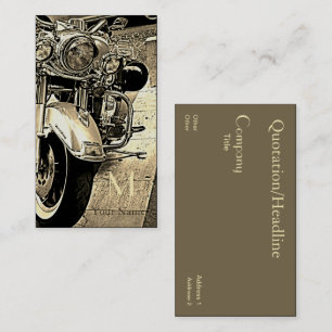 Sepia   toned  motorcycle business card