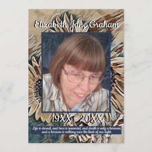 Sepia Toned Sunflower Art Photo Funeral Program