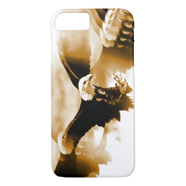 Sepia Tones Flying Eagle iPhone 7 Coque (Dos)
