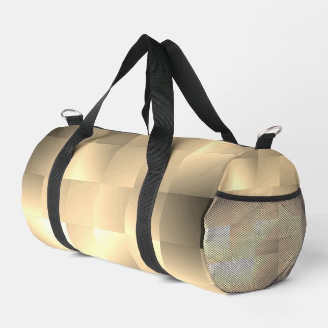   Sepia Tones in a Square Pattern Duffle Bag (Right Corner)