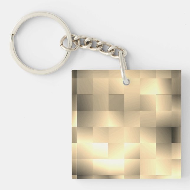   Sepia Tones in a Square Pattern Keychain (Front)