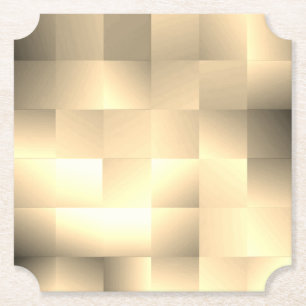 Sepia Tones in a Square Pattern Paper Coaster