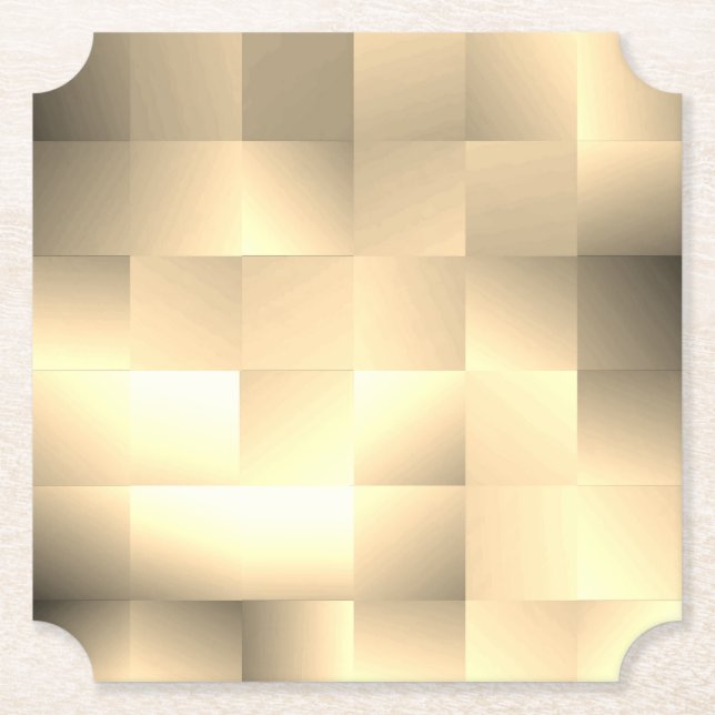   Sepia Tones in a Square Pattern Paper Coaster (Front)