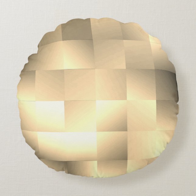   Sepia Tones in a Square Pattern Round Pillow (Front)