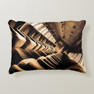 Sepia Train Seats  Accent Pillow