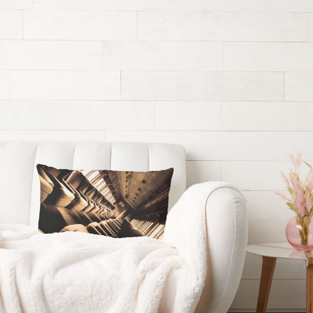 Sepia Train Seats  Lumbar Pillow (Couch)