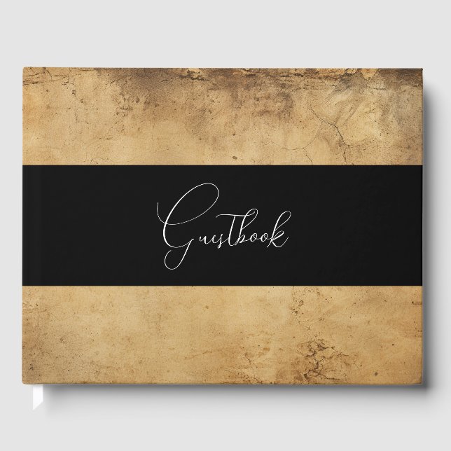 Sepia Vintage Antique Style Wedding Guest Book (Front)
