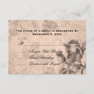 Sépia vintage de roses du mariage RSVP