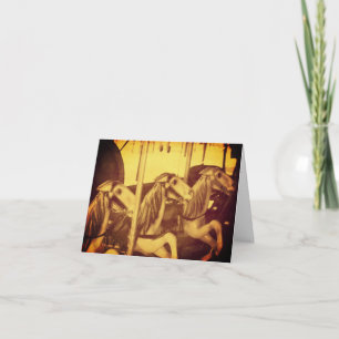 Sepia Vintage Look Carousel Horloge Carte Note