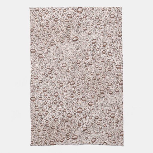 Sepia water droplets kitchen towel (Vertical)